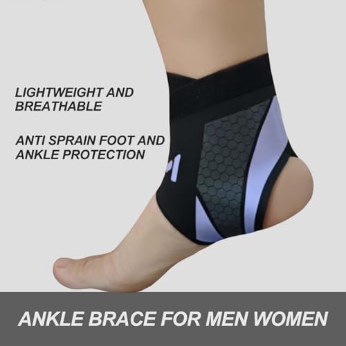 2-Pack Ankle Brace for Men Women, Adjustable Lace up Ankles Sock, Ankle Stabilizer with Straps, for Basketball, Sports Stability (Purple) - color: Purple