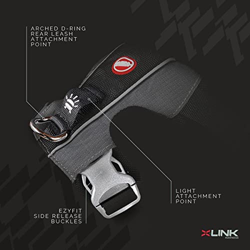 EzyDog X-Link Dog Harness, No Pull Design with Front D-Ring - Medium, Red - color: Red, size: Medium