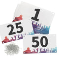 PATIKIL Running Bib Numbers 7x4" 1-50 Waterproof Race Competitor Numbers - size: 7x4"