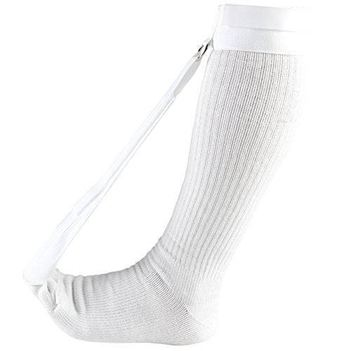 OTC Night Sock, Plantar Fasciitis, Achilles Tendonitis, Step Arch Tight Calf Muscle Support, White, Large - color: White, size: Large
