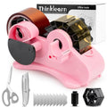 THINKLEARN Tape Dispenser with Scissors and Utility Knife, Light Pink - color: Light Pink