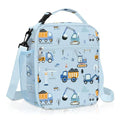 Clastyle Car Insulated Kid Lunch Bag for Boy Lunch Box, Blue Construction - color: Blue Construction