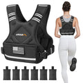 APEXUP Adjustable Weighted Vest, 4-10lb/12-18lb/20-32lb Vest with 6 Ironsand Weights and Large Pocket, Weight Vest for Men Women Strength Training, Running, Walking - color: Black, size: 4-10lbs