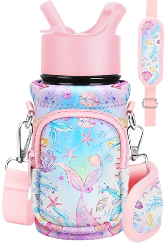 Miss Adola Kids Water Bottle Carrier, 10-18 Oz - color: Pink Fishtail