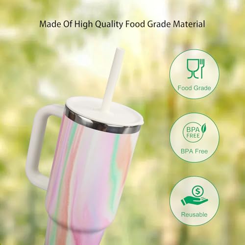 Replacement Straws and Bite Valve for Hydro Flask Around Travel Tumbler 40oz 32oz 28oz 20oz,with 1 Brush (light green) - color: Light Green