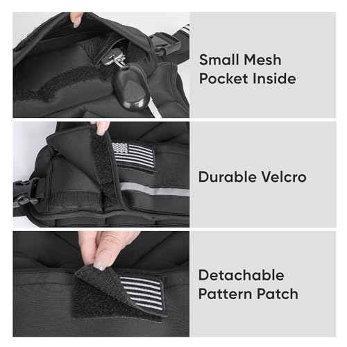 APEXUP Adjustable Weighted Vest, 4-10lb/12-18lb/20-32lb Vest with 6 Ironsand Weights and Large Pocket, Weight Vest for Men Women Strength Training, Running, Walking - color: Black, size: 4-10lbs