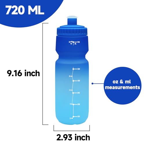 TooLe 24oz Bike Water Bottle, BPA-Free Squeeze water Bottle（ Blue） - color: A-Blue