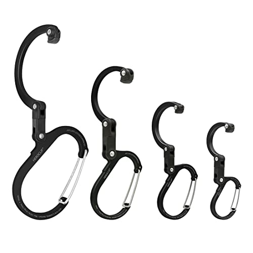 GEAR AID HEROCLIP Medium Carabiner Gear Clip & Hook for Camping & Travel - color: Stealth Black, size: Large, Medium, Small, Mini