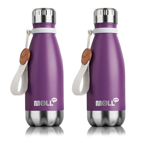9 oz Small Water Bottle for Kids,Stainless Steel Vacuum Insulated, 2Pcs - color: Dark Purple 2Pack, size: 9 Ounces