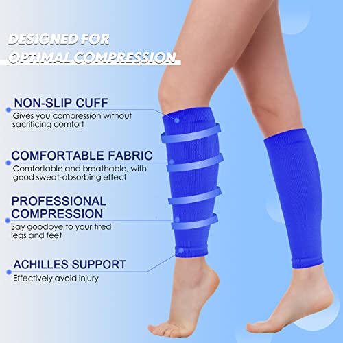Geyoga 6 Pairs Calf Compression Sleeve for Men Women Football Leg Sleeve Elastic Calf Support Sock for Sports Cycling Running Basketball - size: X-Large