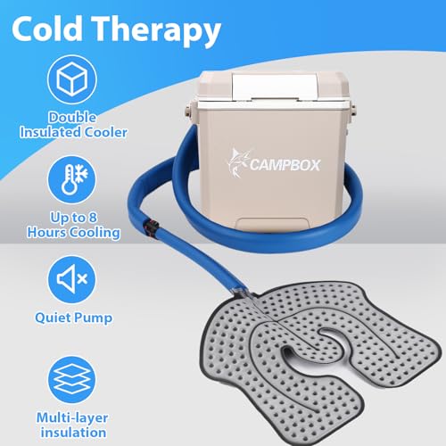 Cold Therapy Machine with Speed Control Ice Machine for Knee After Surgery, Knee Replacement Recovery System, Cryotherapy Pain Relief with Universal Compression Pad for Shoulder, Hip and Ankle (Beige) - color: Beige