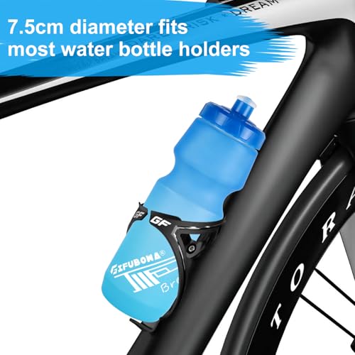 Mtb Bike Water Bottle 750ml Leakproof Squeeze, Dishwasher Safe - color: Black/White+Blue/Green, size: 2‑Pack