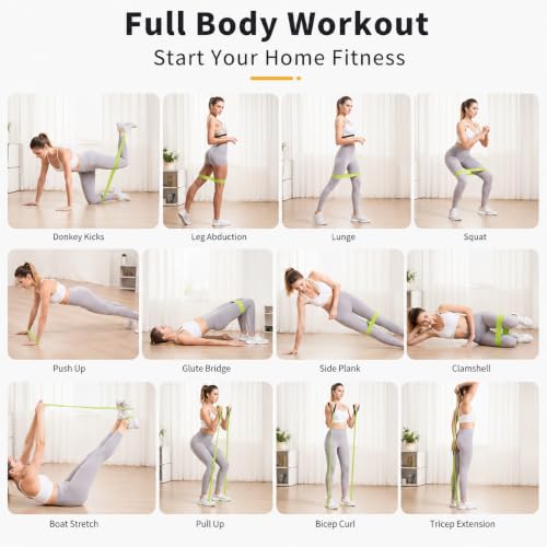 SUYU Resistance Loop Bands Set of 5, Heavy Duty Latex Exercise Bands