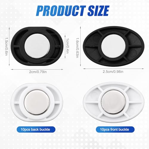 10 Pairs Race Bib Magnets, Plastic Magnetic Race Number Holders Race Bib Clips Running Bib Buckles Bib Fasteners Bib Pins Magnetic Marathon Bib Clips for Running Triathlon Cycling (Oval)