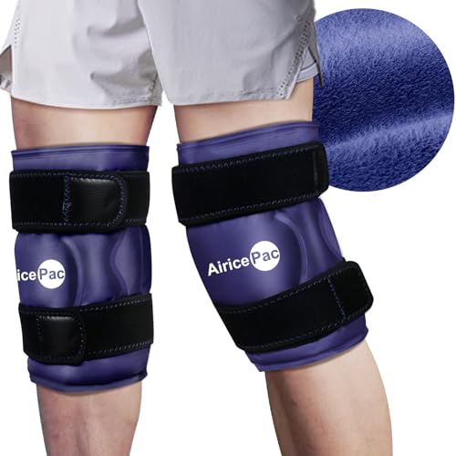 AiricePac Ice Pack for Knee Pain Relief, Reusable Gel Ice Wrap for Injuries, Swelling, Knee Replacement Surgery, Cold Compress Therapy for Arthritis, Meniscus Tear and ACL, Blue - style: BLUE 1 PACK