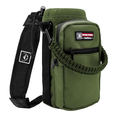 NATURE PIONEOR 26-128 oz Insulated Water Bottle Carrier Holder with Strap - color: Green, size: 32-36oz