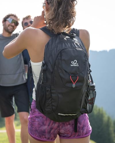 WATERFLY Lightweight Packable Hiking Backpack, 30L Day Pack Black - color: Black