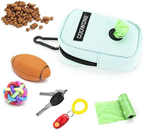 Dog Treat Pouch Dog Poop Bag Holder For Leashes, Pets Snack Container With Inner Mesh Bag, Puppy Supplies Perfect For Training And Walking - Hands Free Dog Waste Bag Dispenser -Dog Travel Accessories - color: MintGreen