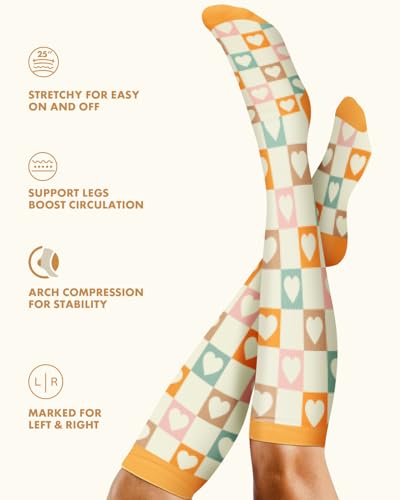 Cute Compression Socks for Women - color: Cartoon Design, size: XX-Large