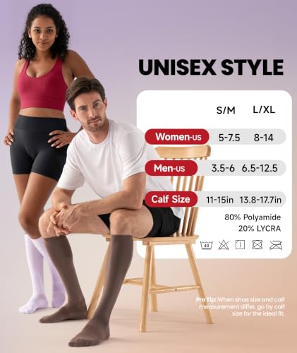 PULIOU Compression Socks for Women Men 15-20 mmHg Easy On Off,2 Pairs - color: Pink + Purple, size: Small-Medium