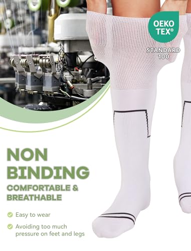 SONORAN Walking Boot Socks Bamboo Viscose (2 Pairs) Lightweight Replacement Sock Liner for Medical Tube Cast Socks - color: White