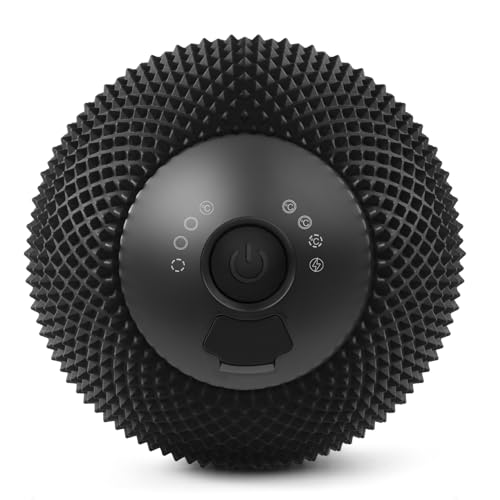Vibrating Massage Ball with Heat, 7 Modes, Memory, 3.6 in, Black - color: Black