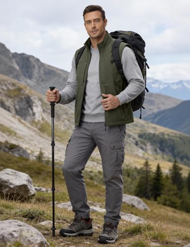 Eisctnd Mens Lightweight Quick Dry Vest Sleeveless Outerwear Utility Jacket - color: Armygreen, size: Medium