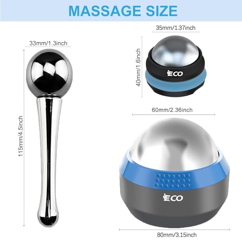 iECO Massage Ice Roller Ball Cold & Heat Therapy Plantar Fasciitis Roller - color: Set of 3