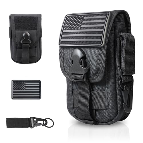 WYNEX Tactical Phone Pouch Molle, Phone Blet Holder Fit 4.0-6.7" Screen - color: Black