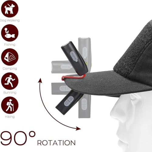 2 PC Motion Sensor Clip On Hat Light Rechargeable 90° Adjustable Waterproof