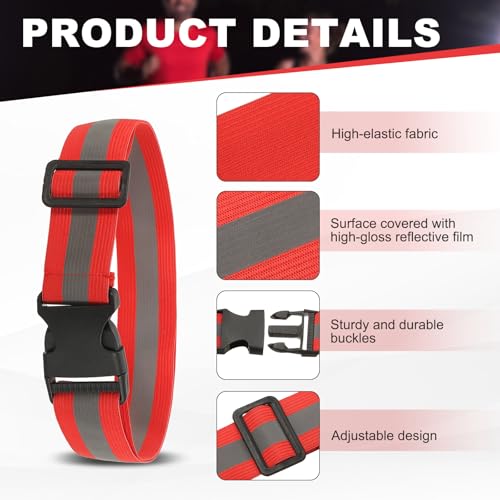 Reflective Safety Belt Adjustable - color: Bright Red