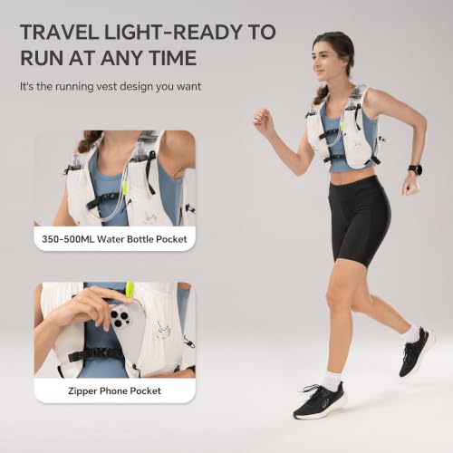 N NEVO RHINO 5.5L Running Vest, Hydration Vest with 1.5L Water Bladder - color: white