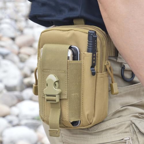 Belt Pouch, Tactical Molle Phone Pouch EDC Utility Pouches Waist Bag Packs, Small Cell Phone Holster Gear Tool Gadget Pocket for Men Running - color: Green