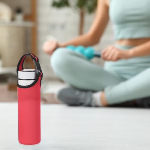 uxcell 2pcs Neoprene Water Bottle Sleeve, 15.5-20oz Insulated Water Glass Bottle Carrier Bag Collapsible Drink Bottle Sleeve Cover Holder with 2 Straps, Red - color: Red