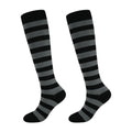 Junely Compression Socks for Women Knee High Striped Polka Dot Stockings - color: Black Grey