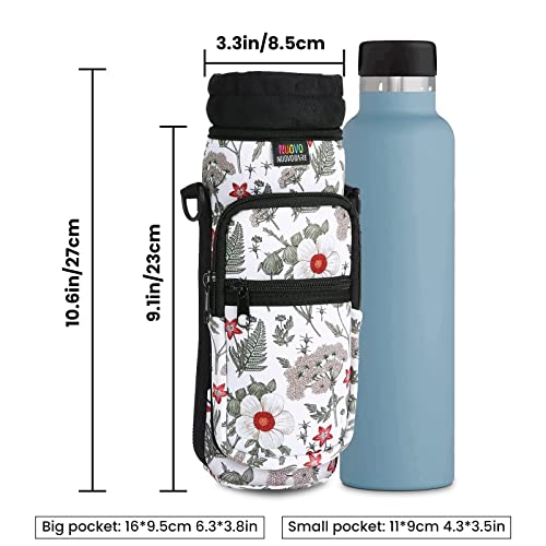 Nuovoware Water Bottle Carrier Bag, 25oz/32oz, Hibiscus White - color: Hibiscus White, size: 25-32 Ounces - Standard
