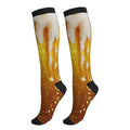 Compression Socks Knee High Support Socks Women Circulation Stockings for Athletic Running Cycling Flying - color: Beer
