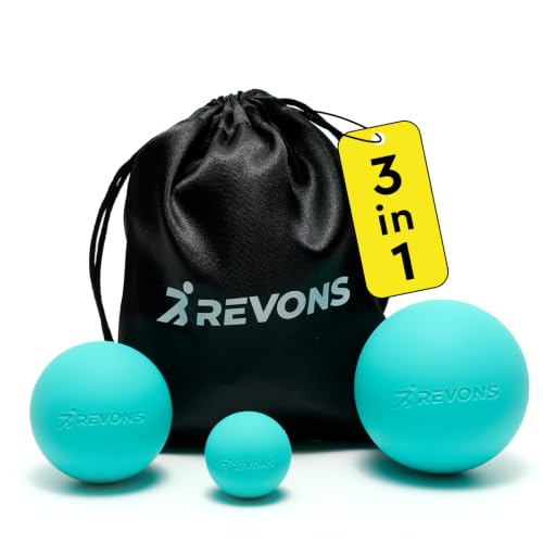 3 in 1 Massage Ball Set – 2.5", 1.9" & 1.2" Firm Silicone Balls for Myofascial Release, Trigger Point Therapy, Back & Foot Pain Relief, Face Fitness, Yoga, Deep Tissue Recovery (Turquoise) - color: Turquoise