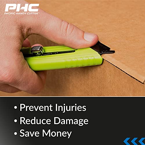Pacific Handy Cutter S5R Box Cutter | Heavy Duty Utility Knife, Tape Splitter, & Film Cutter | 3-Position Retractable Box Cutter with Easy Blade Change | For Right Handed Users