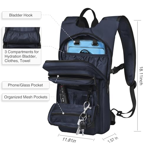 NOOLA Hydration Backpack with 3L Water Bladder, Tactical Pack for Hiking - color: Blue