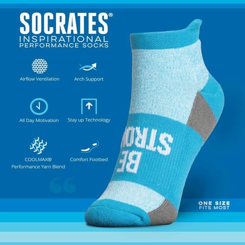 Gone For a Run Motivational Ankle Running Socks - Affirmation Runners Gifts - color: Be Strong