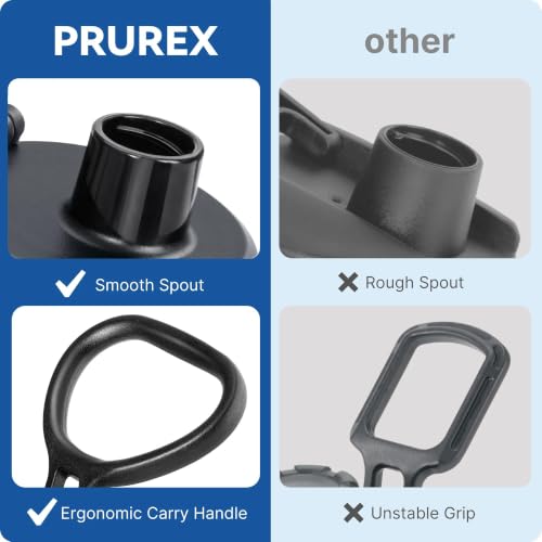 Spout Lid for Thermoflask, Takeya, Simple Modern 12-64oz Wide Mouth Bottles - color: Black 2 Pack
