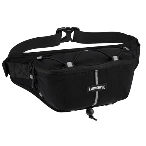 2L Fanny Pack for Women Men, Anti‑theft Waist Bag with RFID Blocking - color: Black