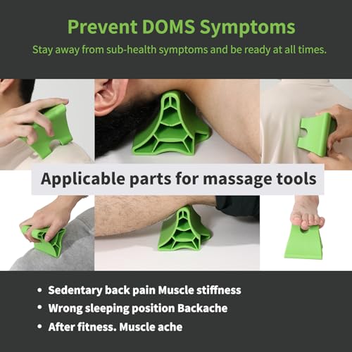 Trigger Point Massage Tool, Handheld Deep Tissue Manual Massager for Neck, Back, Shoulders & Feet, 3-Edge Pressure Point Design, Portable (Green)