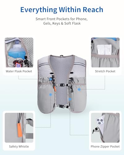 ECOHUB Running Hydration Vest Backpack, Lightweight Hydration Pack Bag Daypack for Hiking Cycling Marathon Backpack Vest for Women Men (No Bladder Included)