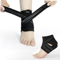 Ankle Brace, Compression Wrap for Sprains, Plantar Fasciitis & Achilles - color: A-Black, size: Large