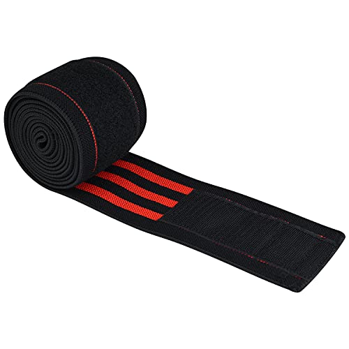 AQF Knee Wraps for Weightlifting Bandage - 78" IPL & USPA Approved (Pair) - color: Blk & Red