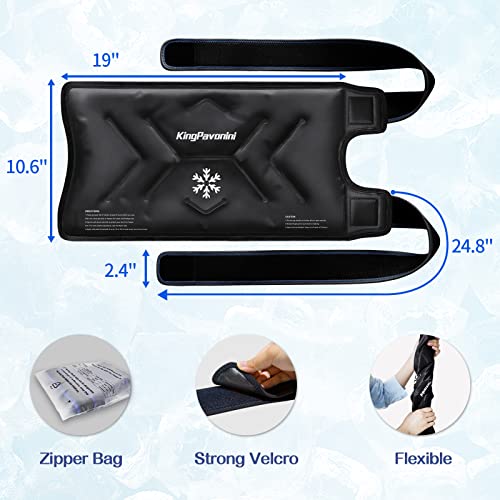 KingPavonini XXL Knee Ice Pack Wrap Around Entire Knee, 1 Pack, Black - style: Black