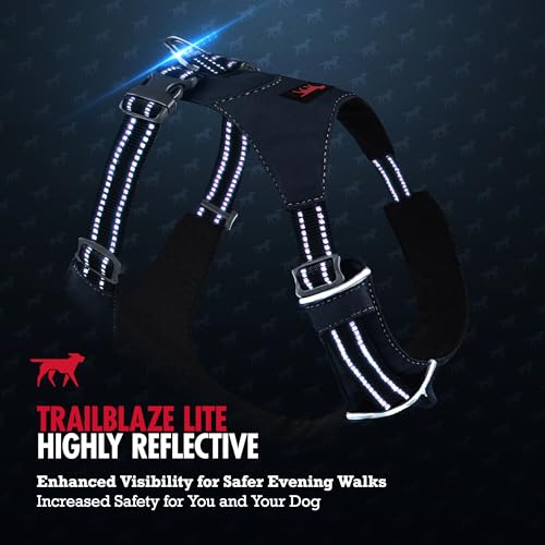 Tuff Pupper All-Day Wear Dog Harness | for Walking, Trail Running, Hiking | Front & Back Leash Clips | Reflective Trim | Easy On/Off Buckles | Lightweight Breathable | No Pull Design (XXXS, Blue) - color: Twilight Blue, size: XXX-Small