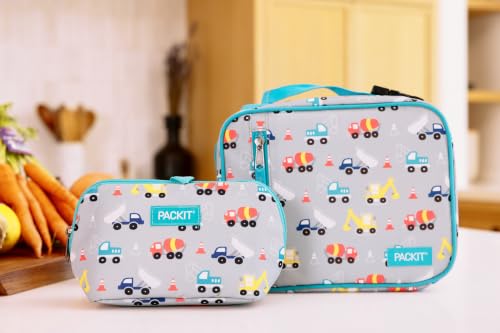 PackIt Freezable Classic Lunch Box, Construction Trucks - color: Construction Trucks
